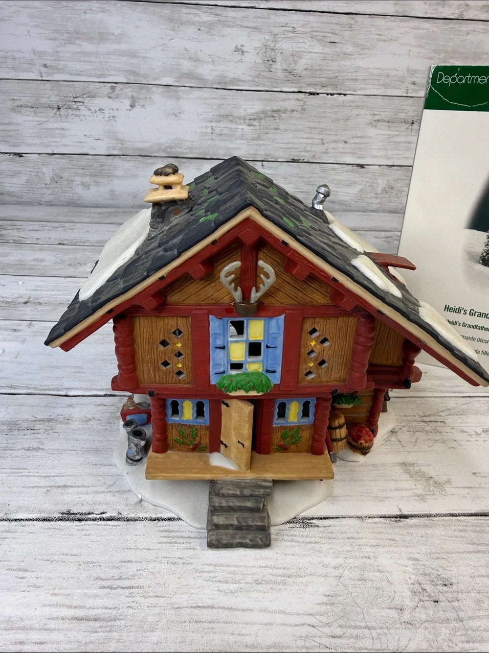 Dept 56 HEIDI’S GRANDFATHERS HOUSE Alpine Village w box and light